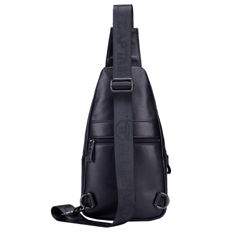 Hebetag Leather Sling Bag Crossbody Backpack for Men Women Outdoor Travel Shoulder Chest Pouch Casual Hiking Pack - Image 3
